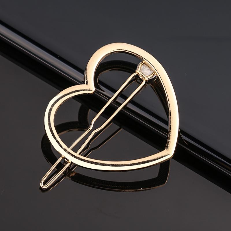 Simple Creative Metal Hair Clip Women Fashion Elegant Geometric Hairpins Round Star Hairgrip Barrette Headwear Hair Accessories