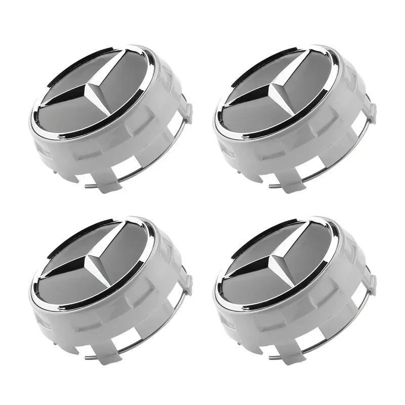 BKS2 4pcs/lot 75mm A0004000900 Car wheel Hub Cap Emblem badge logo for Mercedes Benz AMG C43 C63 E43 E53 E63 W205 W213 Accessories