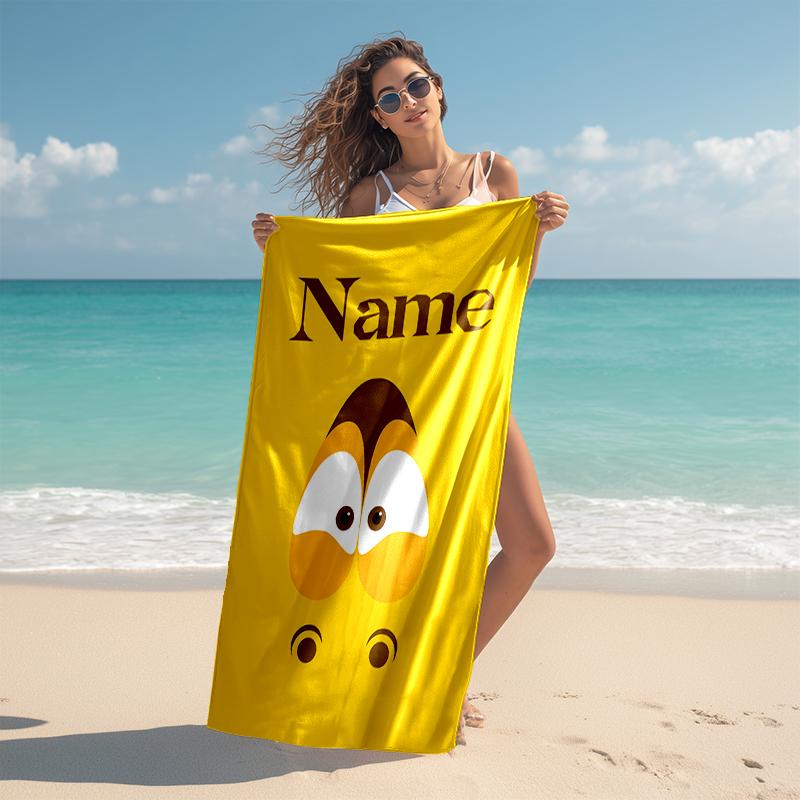 Personalized customized proof beach towel with Larva pattern - soft, absorbent,quick-drying,perfect swimming,camping&bathing