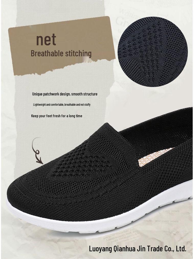 Женские дышащие слипоны из материала Flyknit, больших размеров, в повседневном весеннем стиле