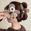 Vintage Large Plush Flower Hair Clips Girls Elegant Ponytail Braid Claw Hair Duckbill Clip Girls Headdress Gift