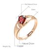 Kinel Oval Red Zircon Rings For Women Outdoor Daily Fine Jewelry Gift