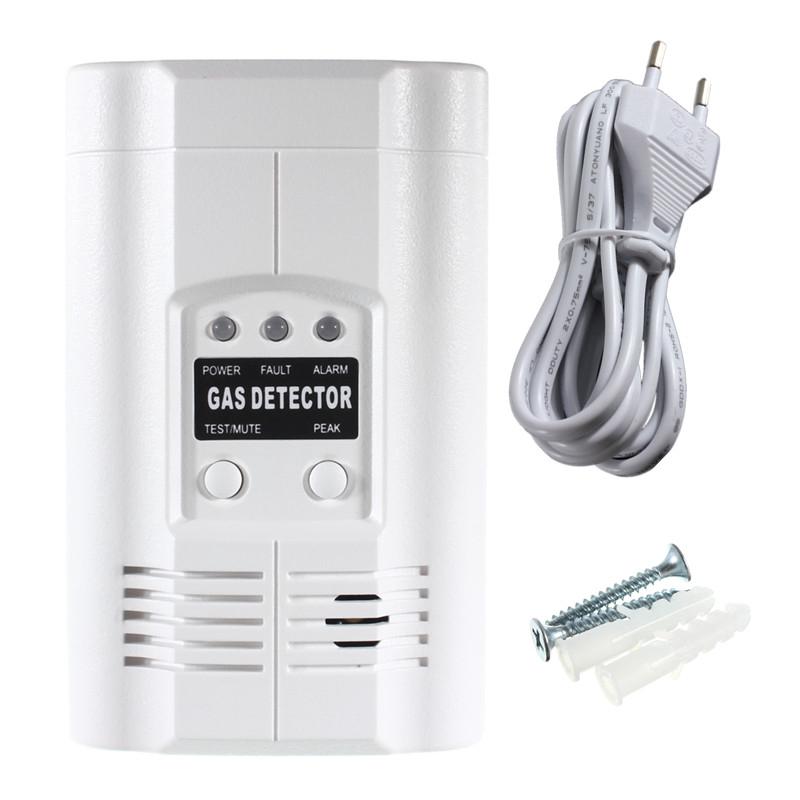 AC 220V/50HZ Carbon Monoxide Propane LPG LNG Gas Leak Tester Sensor Warning LED Warning Light Alarm Detector Home Security
