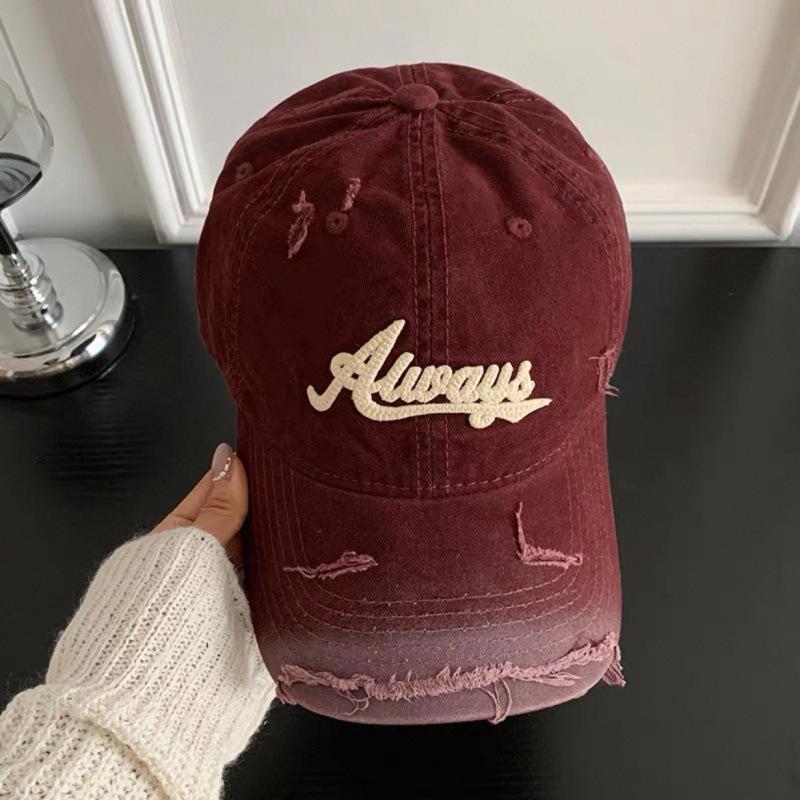 Gradual change brim three-dimensional letter embroidery edging baseball cap men and women couples fashion personality versatile baseball cap tide