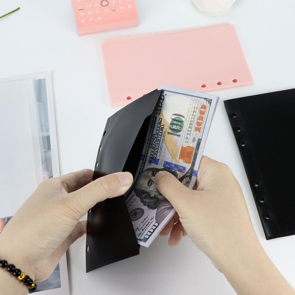 A6 A7 Binder Pockets Binder Folders for Notebook Divider Page Waterproof PVC Leaf Document Filing Bag