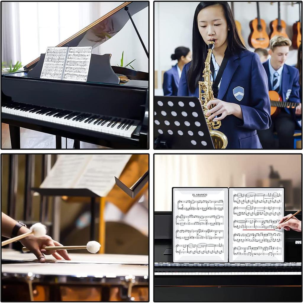 Samcos Musical Score A4 4 вмещает 6 Можно писать на музыкальных партитурах, не вынимая аксессуары для электронного пианино Файл, размер, неотражающий, стороны,