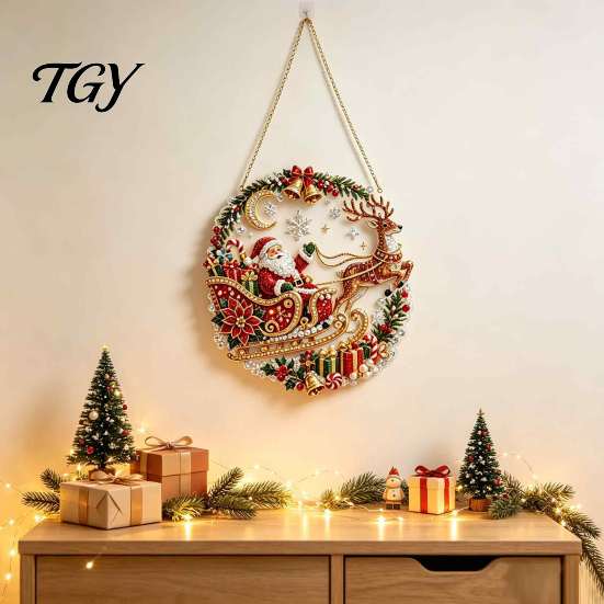 Подвесные украшения для спальни, Рождественский снеговик, Круглый акриловый Санта с оленем, Сезонный декор для вечеринки, Рождественский знак на дверь, Праздничное украшение на окно, стену, елку