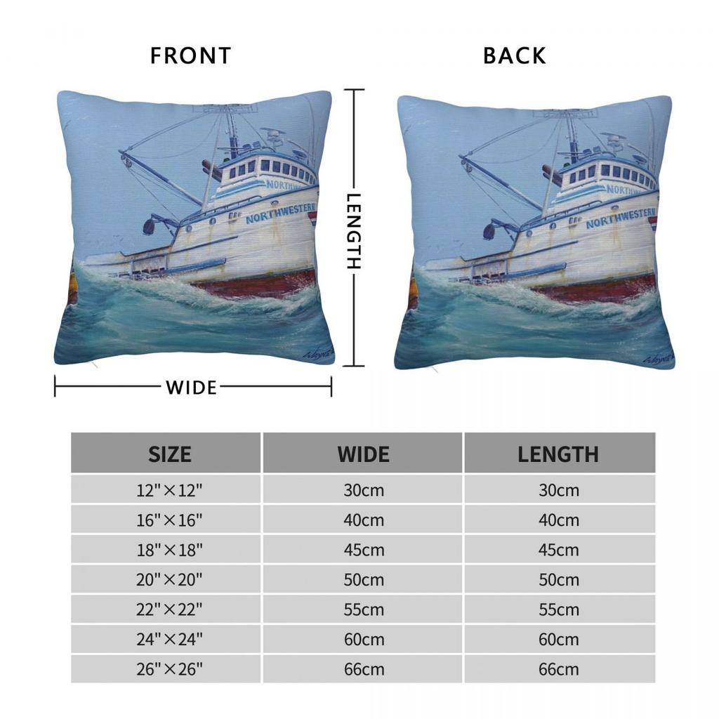 Deadliest Catch Fv Northwestern Square Pillowcase Polyester Linen Velvet Creative Zip Decorative Room Cushion Cover