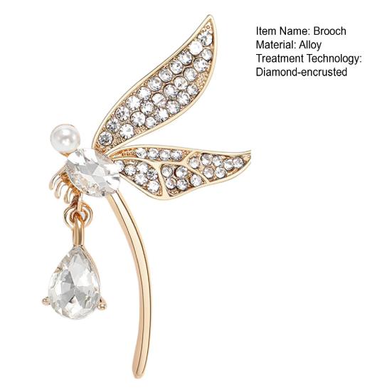 Брошь со стразами в виде стрекозы, ослепительная булавка для костюма с лацканами, антиэкспозиционное пальто, аксессуары для одежды для женщин