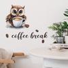 Fun-f21 Мультфильм Сова Кофе-брейк Кафе Атмосфера Украшение Декоративные Наклейки На Стены