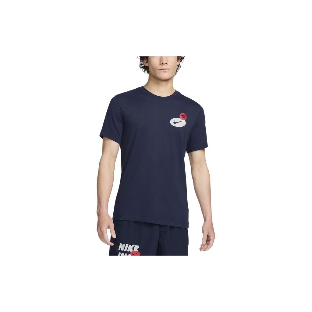 Nike Футболка с круглым вырезом Color Block, мужские топы, темно-синие, FV8367-451