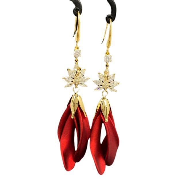 1 Pair of Ladies' Earrings Luxury Zircon Peacock Earrings French-Style Fringe Studs Lightly Luxurious Fashion Long Earrings