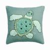 Декоративные наволочки тусклого синего цвета, льняные наволочки с вышитой черепахой, наволочки для подушек, морские создания, пляжный стиль, пасхальный стиль - черепаха-голубь