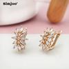 SIMJOO Fashion Rose Gold Earrings for Women with Sweet Little Daisy Horse Eye Zircon Earrings