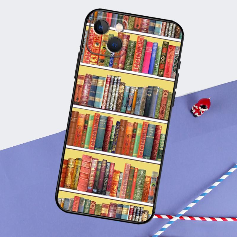 Винтажная КНИГА Книжный червь книжная полка Чехол для телефона Для iPhone 16 Pro 15 Pro 11 12 13 14 Pro Max Mini XR 16e 15 16 Plus Защитный корпус