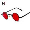 SHAUNA Wide Bridge Retro Rock Punk Sunglasses Classic Small Round Clear Red Sun Glasses UV400