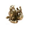 Retro Brass Lucky 7 Tails Fox Figurine Miniature Antique Brass Lucky Seven Tailed Fox Figurines Feng Shui Home Ornament