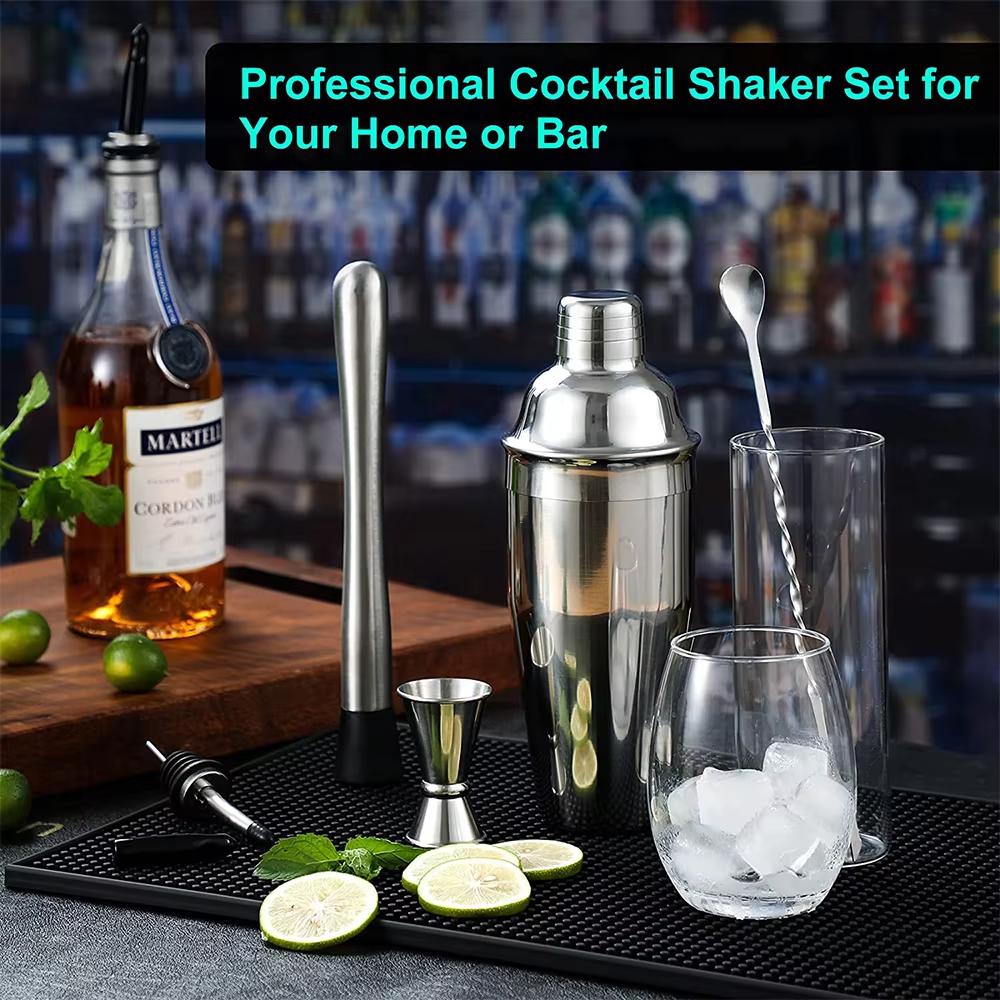 6pcs 750ml Cocktail Shaker Set Stainless Steel Bartender Kit Martini Mixer Barware Mixing Tools