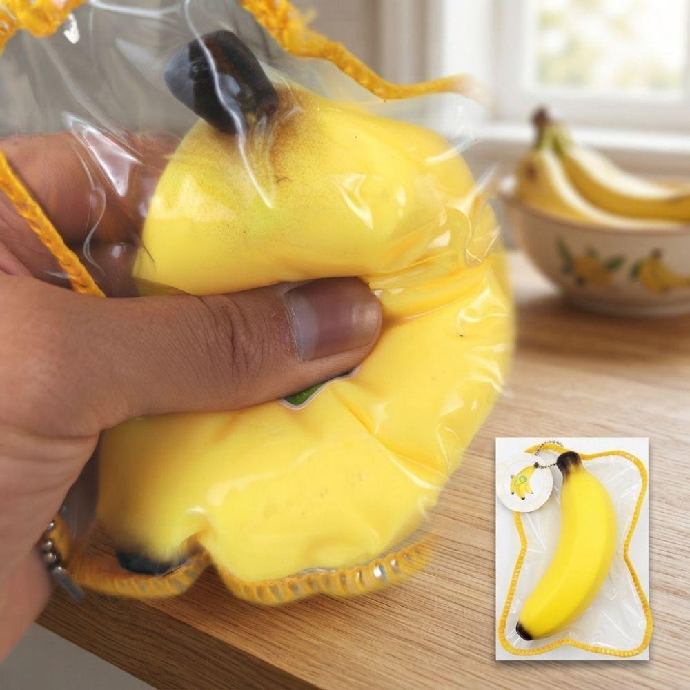 Slow Rebound Material Banana Squeeze Toy Handmade Slow Rising Squishy for Anxiety Relaxation