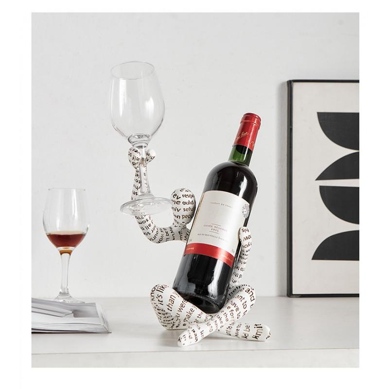 Modern Minimalist Resin Humanoid Wine Rack Decorative Sculpture Living Room Dining Bar Hotel Interior