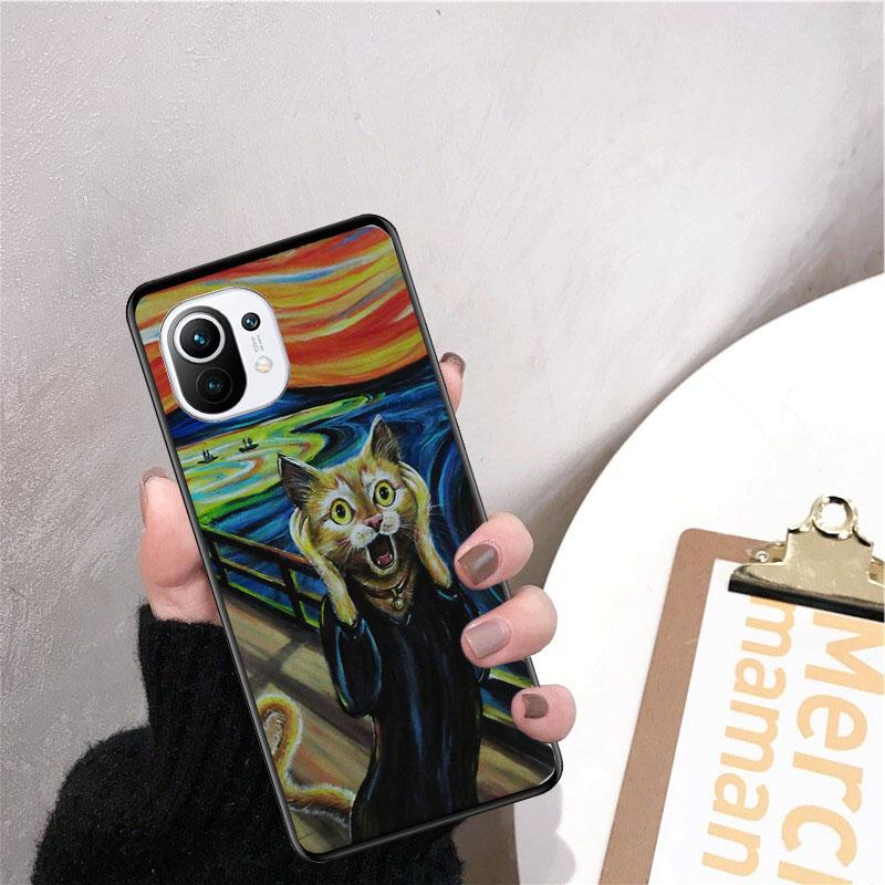 Scream Cat Dog Art Phone Case For Xiaomi Mi 11T 11 12T Pro 10T 10 10Pro 12 11 lite 5G NE 12S 10pro Poco X3 Pro Poco F3