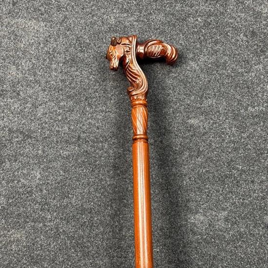 93.98 Cm Bull Head Wooden Walking Stick Handcrafted Cane for Stability Style Unique Gift for Men and Women Best Gift for Him