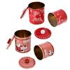 2PCS Christmas Jar with Lid Gift Candy Storage Jar Tinplate Sealed Storage Canister for Biscuits Sna