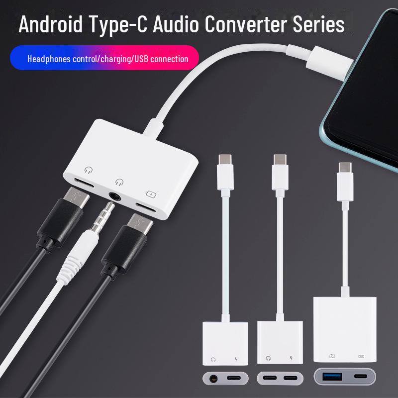 Type-C To 3.5mm Headphone Adapter with PD18W Fast Charging & Live Broadcast Support
