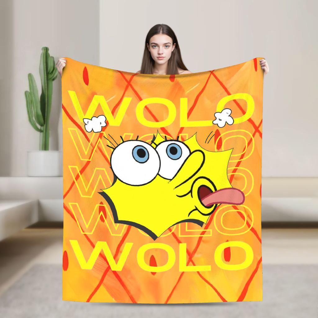 SpongeBob SquarePants Cartoon Blankets Squidward Flannel Funny Breathable Throw Blanket for Chair Covering Sofa Textile Decor