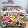 Pokemon Pikachu Pattern Bedding Quilt Set Quilt Cover Pillowcase Home Decoration Birthday Gift (1 * duvet cover + 2 * pillowcase, without core)