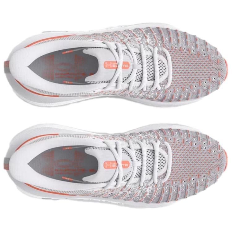 Under Armour Men's Infinite Elite HOVR Running Shoes White Halo Gray Flare Orange 3027189-104