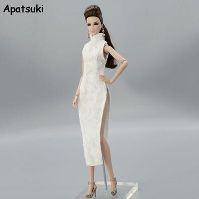 Высокое качество, белое кружево, модная одежда для девочек, кукла Барби, платье, китайская традиционная одежда Ципао, аксессуары для кукол 1/6