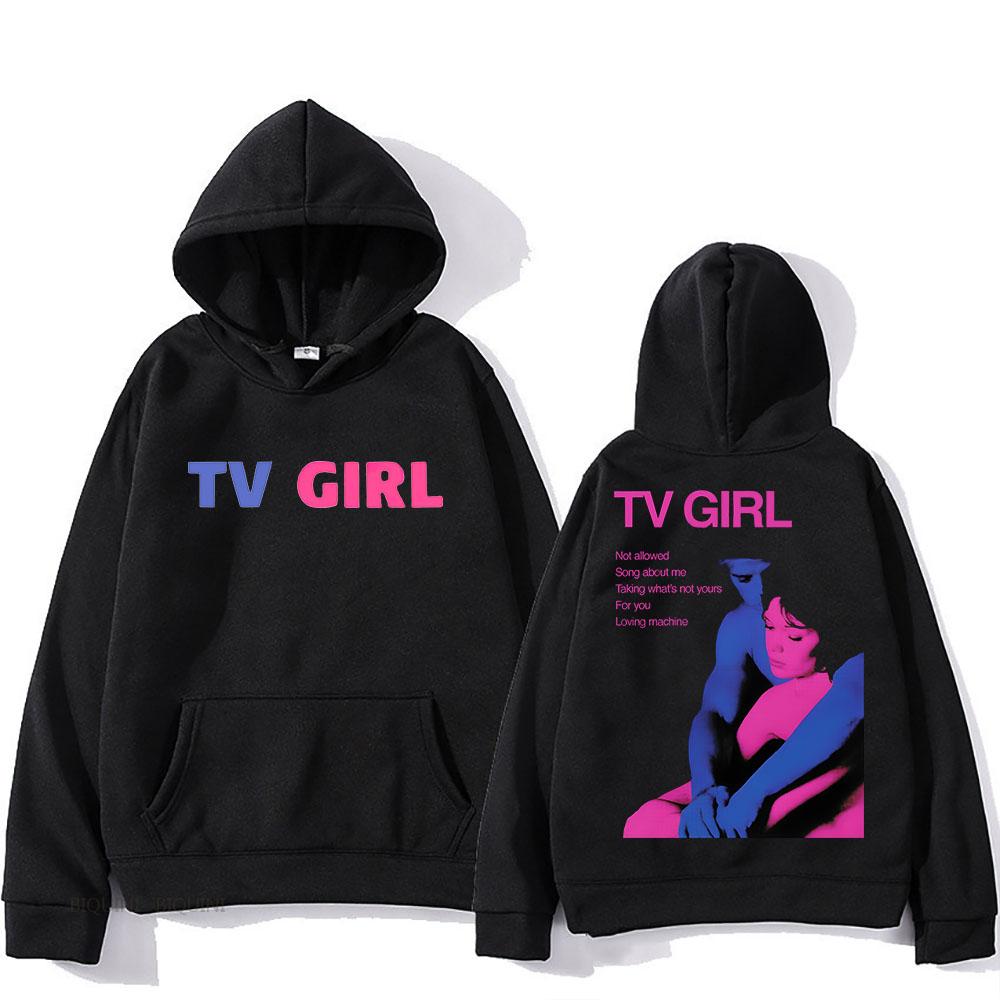 TV Girl Толстовки с капюшоном Harajuku Повседневная Ретро Толстовка на Осень/Зиму Флисовая Одежда Sudaderas Худи