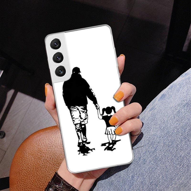 Чехол для телефона "Папа и девочка/мальчик" для Samsung Galaxy S24 S25 Edge S26 Ultra S23 S22 S21 Plus S20 FE + Персонализированный чехол с принтом Ga