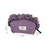 Portable Vintage Gingham Cosmetic Makeup Bag Organizer Large Capacity Cosmetic Pouch Ruffled Edges Sweet Lace Clutch Daily Use