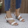 Women's Shoes 2024 Hot Selling Summer Women's Sandals One-Buckle Solid Color Open Toe High Heels Daily Sandals for Women