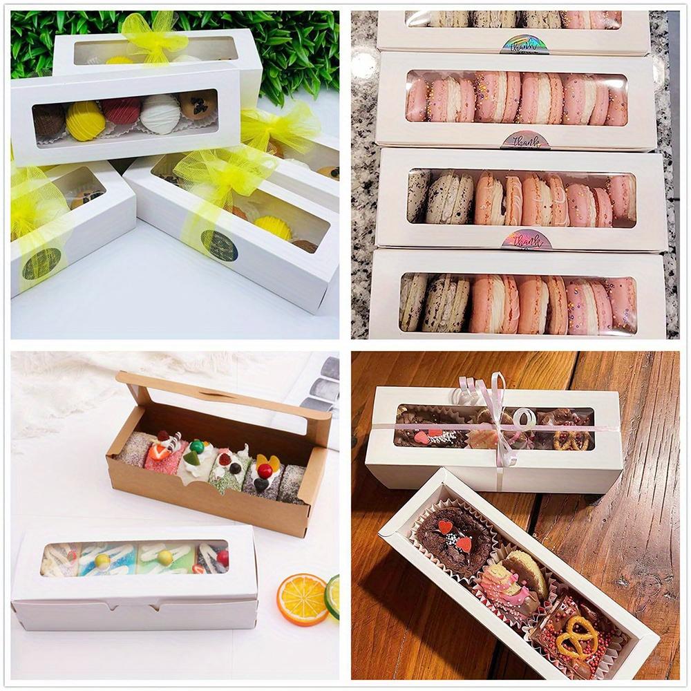 20 шт. Белая подарочная коробка с окошком, прямоугольные коробки для сладостей, подарочные коробки с откидной крышкой, бумажная подарочная упаковка, коробка для вечеринок по случаю годовщины