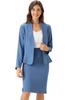 Allegra K Women's Collarless Blazer and Pencil Skirt Suit Set, Gray-Blue, Size Small