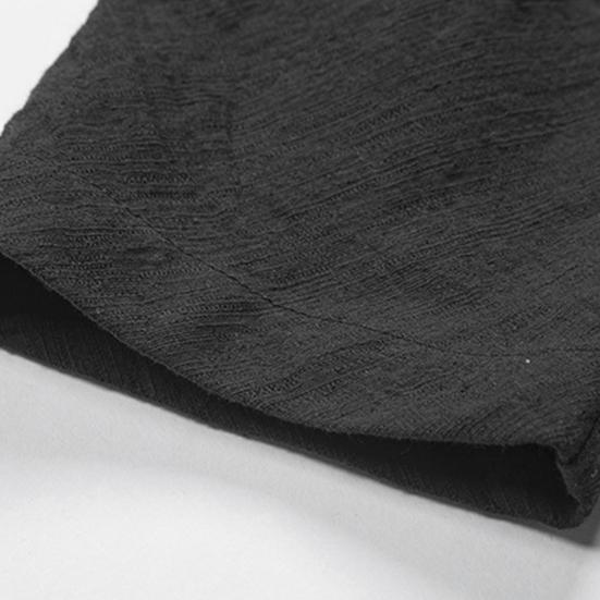 Men Autumn Chinese Style Shirt Top Mandarin Collar Long Sleeve Pockets Disc Button Traditional Kung Fu Tai Chi Shirt Tang Tops Uniform