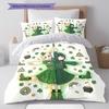 LycorisRecoil Pattern Bedding Quilt Set Quilt Cover Pillowcase Home Decoration Birthday Gift (1 * duvet cover + 2 * pillowcase, without core)