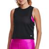 Under Armour HG Round Neck Printed Letter Sleeveless Vest Women Tops Black 1360835-001