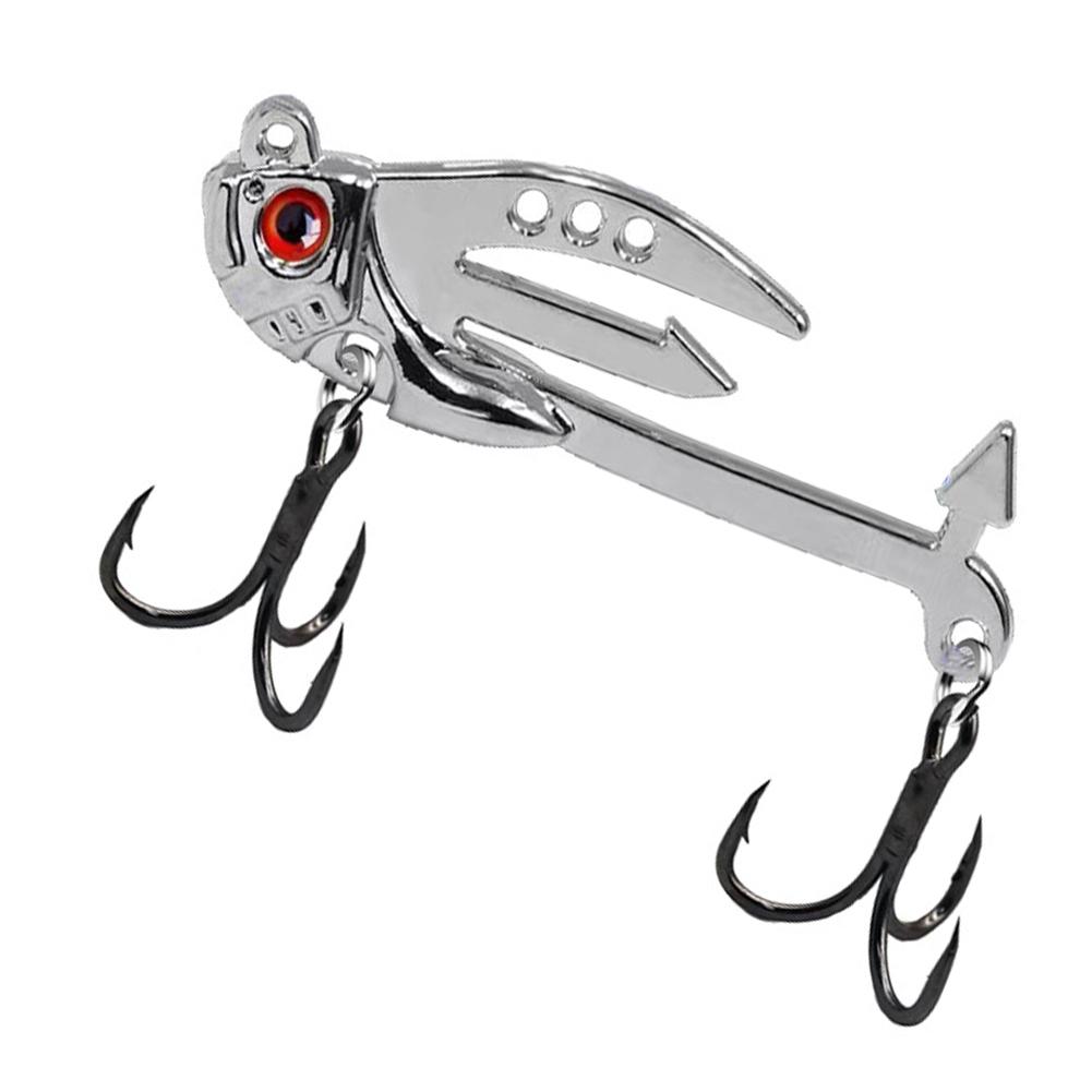 Металлическая серебристая колеблющаяся блесна с тройниками, 11.5 г, 5.8 см