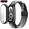 Чехол+Ремешок для Xiaomi Miband 10 9 8 Плетеный Нейлоновый Удобный Браслет Ремешок для Mi Band 10/9/8 NFC Miband 10/9 Керамический Ремень