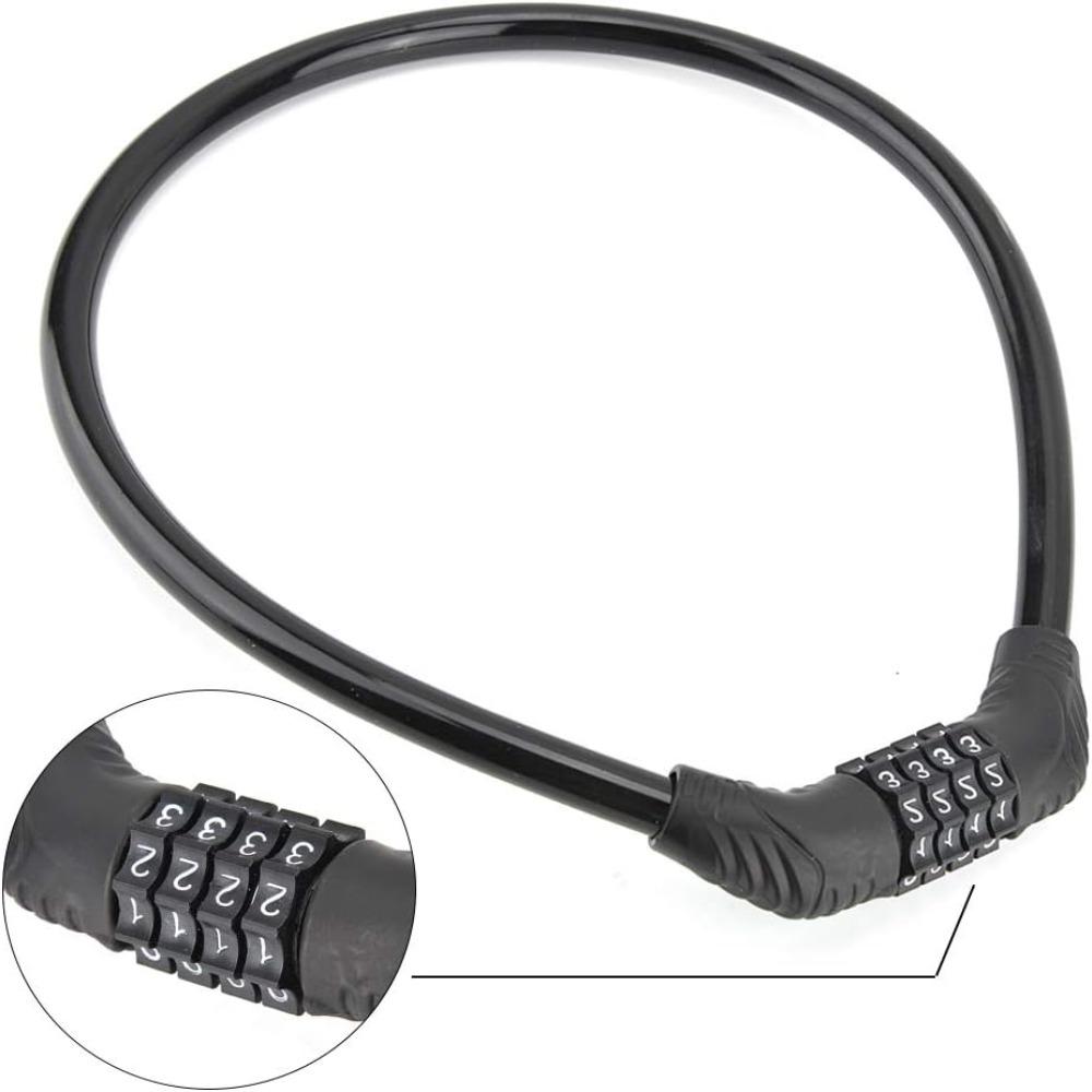 2PCS Steel Cable Bike Cable Lock 4 Digit Combination Ring Cable Lock Steel Cable Lock Motorcycles