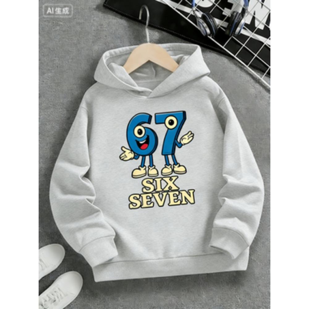 Spring Autumn 67 Print Women's Hoodie Funny Pullover Fashionable and Fun Sweatshirt Men's Hoodie Top