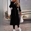 Women's Autumn and Winter Simple Long Sleeve V-Neck Tied Tweed Jacket Top