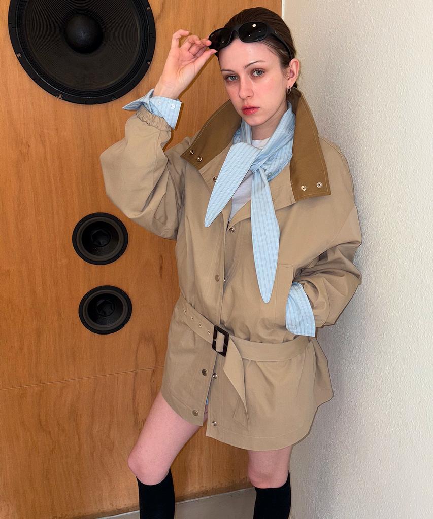 Loventina Wind High-Neck Jacket_Beige