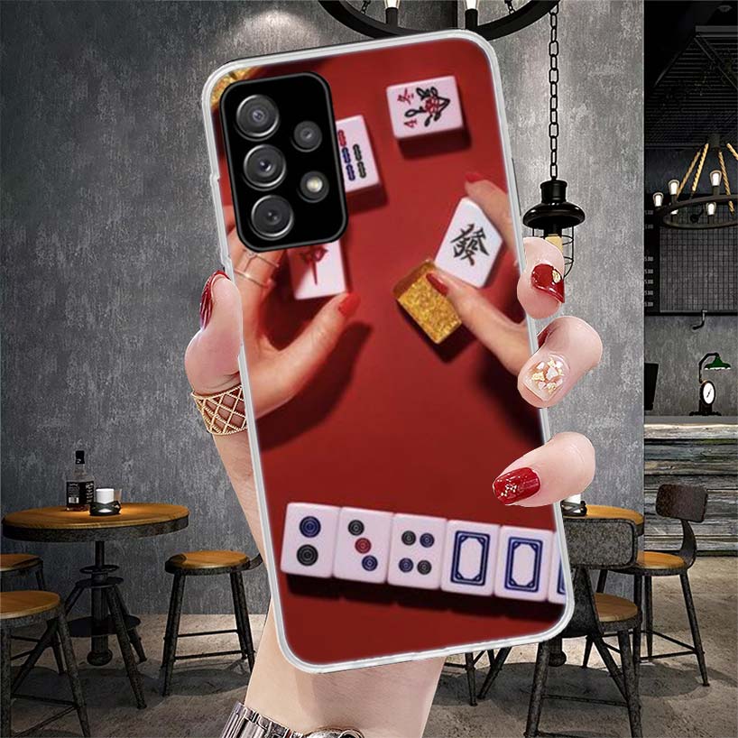 Creative Mahjong Phone Case For Samsung Galaxy A12 A22 A32 A52 A72 A02S A51 A50S A71 A70 A31 A20S Note 20 Ultra S10 A10S Galaxy