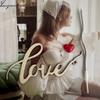 5 шт./набор 6 шт./набор Деревянное украшение для торта Love Красное в форме сердца Розовое Белое В форме сердца Десерт Праздничные принадлежности для вечеринки