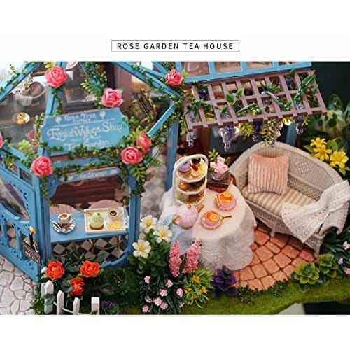 (t-FREAK) Dollhouse DIY Kit Set Miniature ROSE GARDEN TEA HOUSE (A-068)